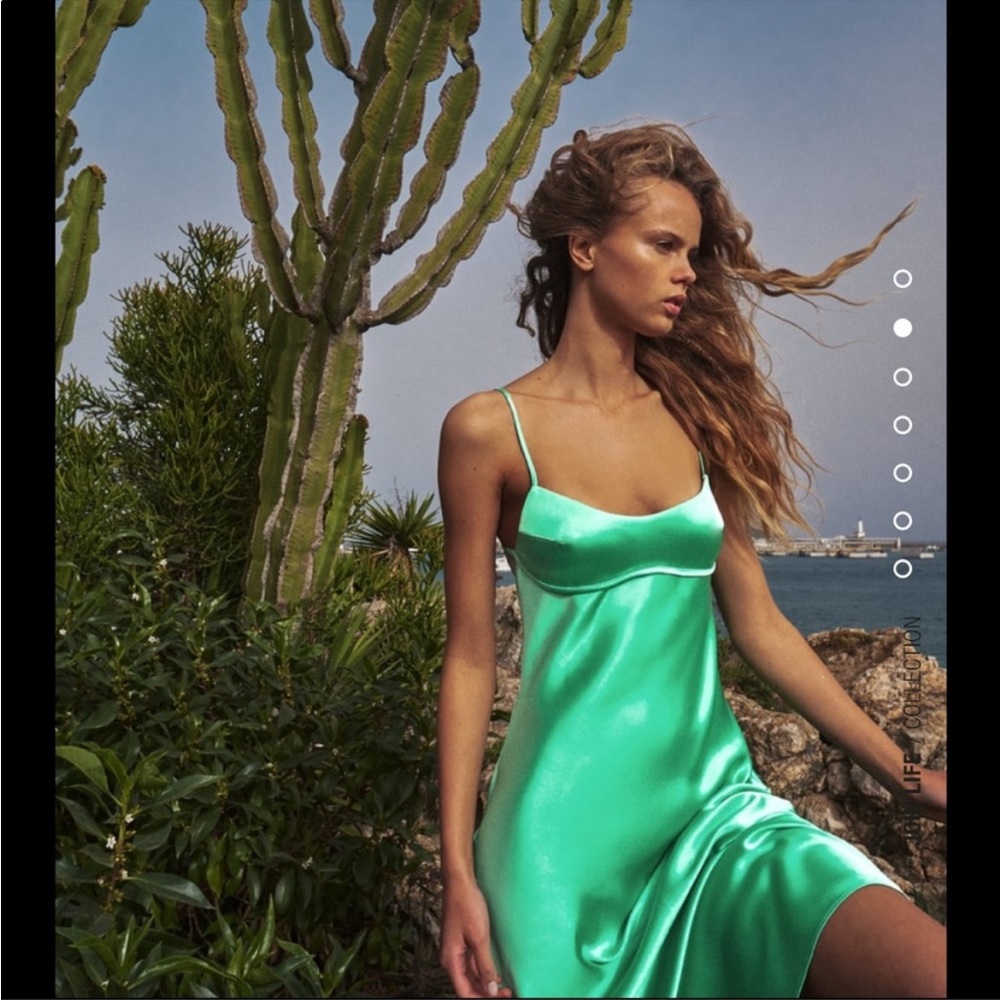 NWT Zara Satin Midi Dress
